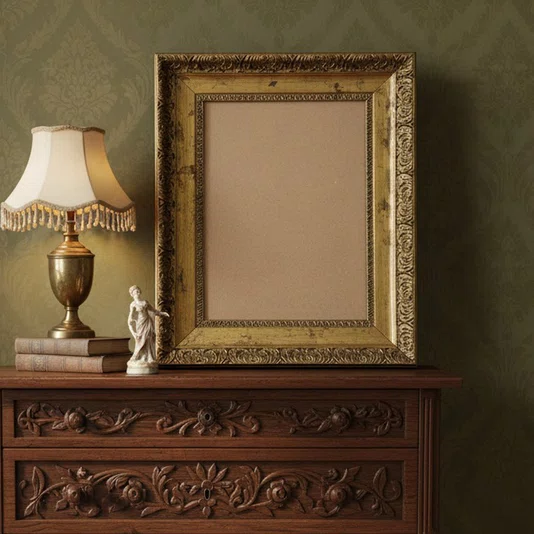 Moldura Provençal com Gravação para Quadros e Fotos com Fundo MDF e PVC Antirreflexo - 4,3x2,5