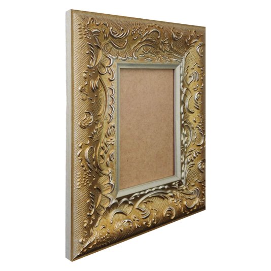 Moldura Provençal com Gravação para Quadros e Fotos com Fundo MDF e PVC Antirreflexo - 6x1,5