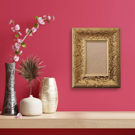 Moldura Provençal com Gravação para Quadros e Fotos com Fundo MDF e PVC Antirreflexo - 6x1,5