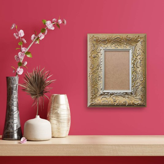 Moldura Provençal com Gravação para Quadros e Fotos com Fundo MDF e PVC Antirreflexo - 6x1,5