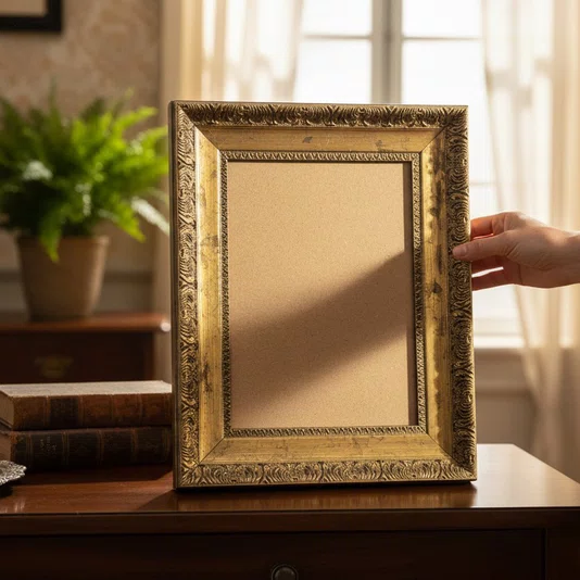 Moldura Provençal Personalizada com Gravação para Quadros e Fotos com Fundo MDF - 4,3x2,5