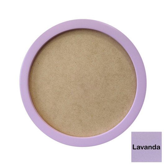 Moldura Redonda Colorida em MDF Laqueado para Quadros Decorativos com Fundo MDF