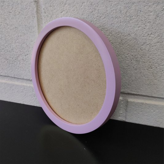 Moldura Redonda Colorida em MDF Laqueado para Quadros Decorativos com Fundo MDF
