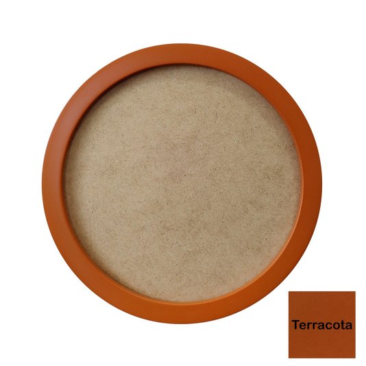 Moldura Redonda Colorida em MDF Laqueado para Quadros Decorativos com Fundo MDF