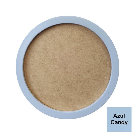 Moldura Redonda Colorida em MDF Laqueado para Quadros Decorativos com Fundo MDF