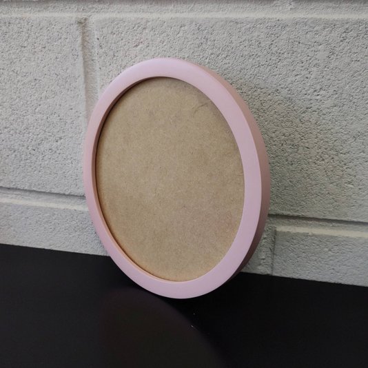 Moldura Redonda Colorida em MDF Laqueado para Quadros Decorativos com Fundo MDF