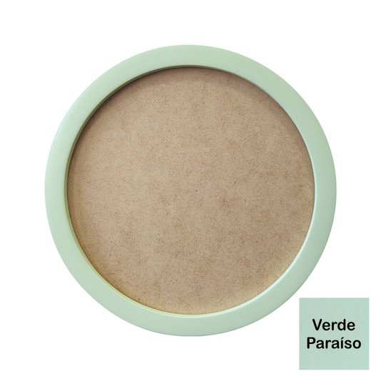Moldura Redonda Colorida em MDF Laqueado para Quadros Decorativos com Fundo MDF
