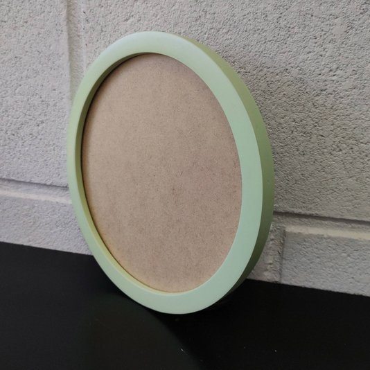 Moldura Redonda Colorida em MDF Laqueado para Quadros Decorativos com Fundo MDF
