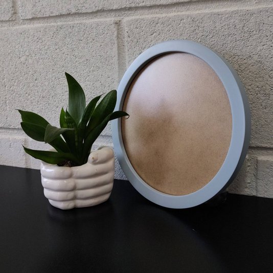 Moldura Redonda Colorida em MDF Laqueado para Quadros Decorativos com Fundo MDF e PVC Antirreflexo