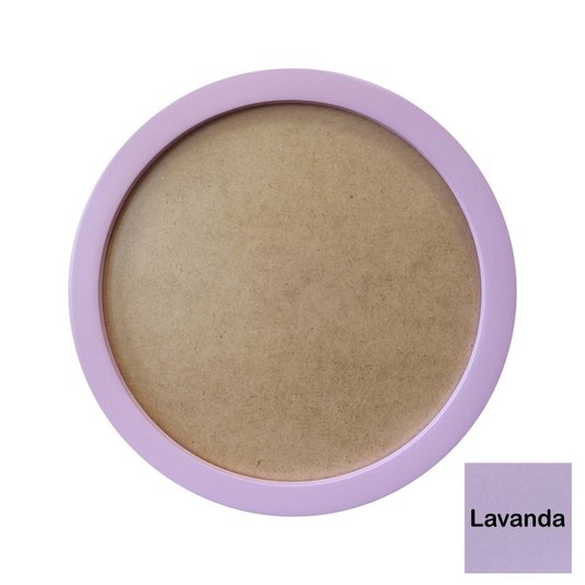 Moldura Redonda Colorida em MDF Laqueado para Quadros Decorativos com Fundo MDF e PVC Antirreflexo