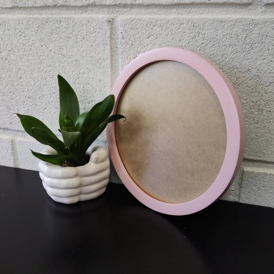 Moldura Redonda Colorida em MDF Laqueado para Quadros Decorativos com Fundo MDF e PVC Antirreflexo