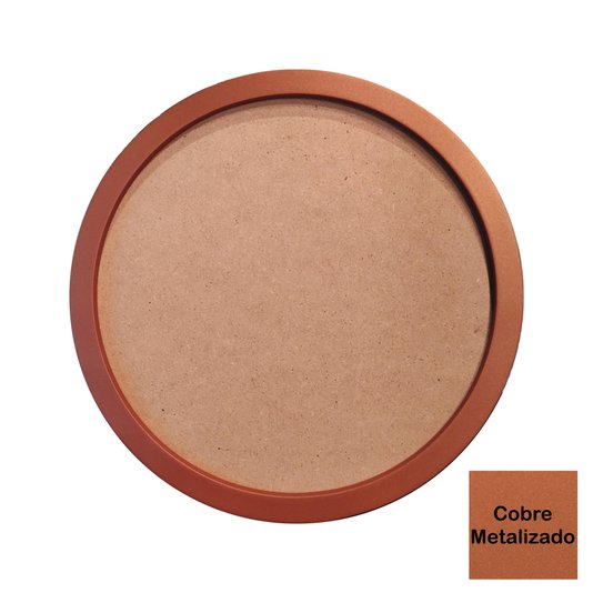 Moldura Redonda Colorida em MDF Laqueado para Quadros Decorativos com Fundo MDF e PVC Antirreflexo