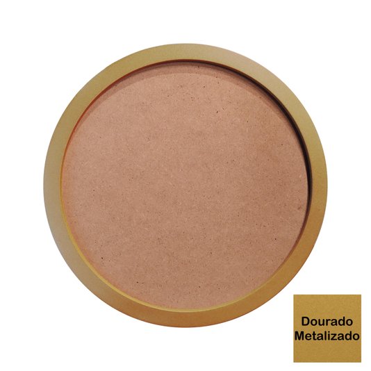 Moldura Redonda Colorida em MDF Laqueado para Quadros Decorativos com Fundo MDF e PVC Antirreflexo