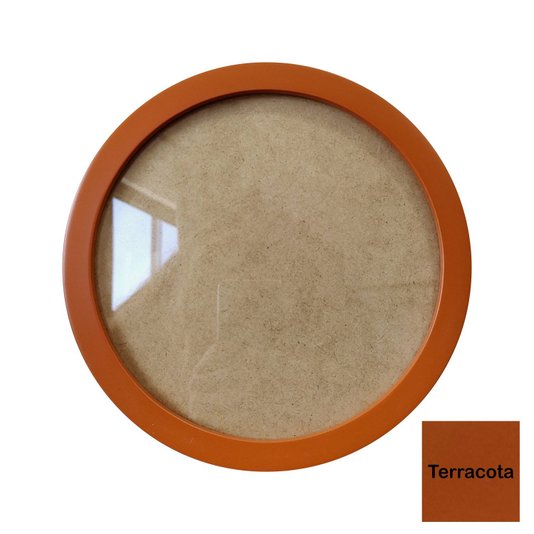 Moldura Redonda Colorida em MDF Laqueado para Quadros Decorativos com Fundo MDF e Vidro