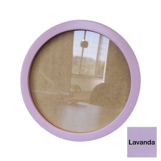 Moldura Redonda Colorida em MDF Laqueado para Quadros Decorativos com Fundo MDF e Vidro