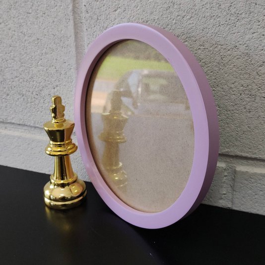 Moldura Redonda Colorida em MDF Laqueado para Quadros Decorativos com Fundo MDF e Vidro