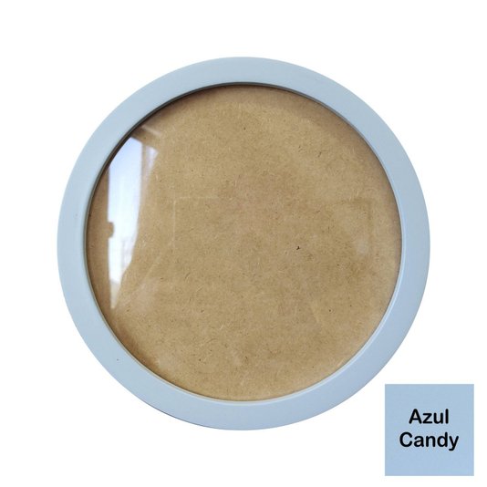 Moldura Redonda Colorida em MDF Laqueado para Quadros Decorativos com Fundo MDF e Vidro