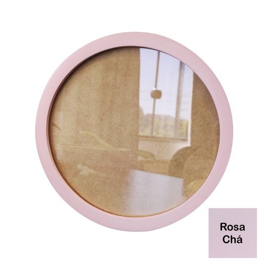 Moldura Redonda Colorida em MDF Laqueado para Quadros Decorativos com Fundo MDF e Vidro