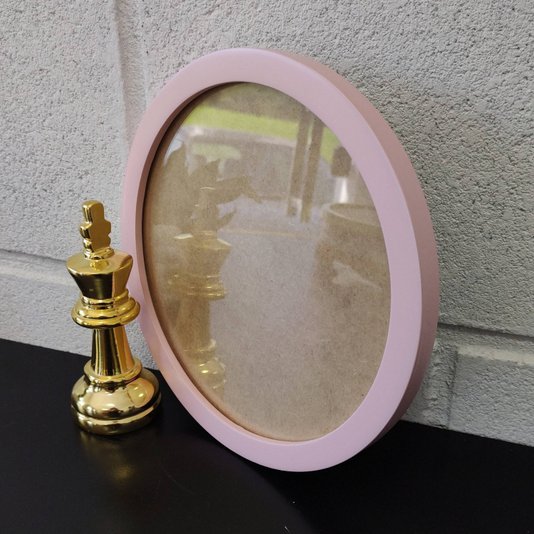 Moldura Redonda Colorida em MDF Laqueado para Quadros Decorativos com Fundo MDF e Vidro