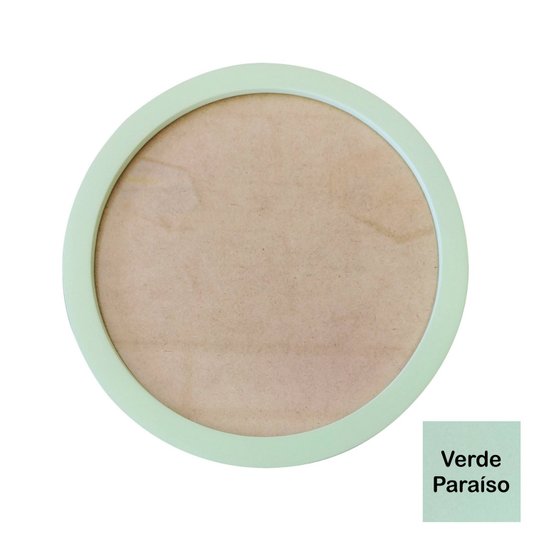 Moldura Redonda Colorida em MDF Laqueado para Quadros Decorativos com Fundo MDF e Vidro