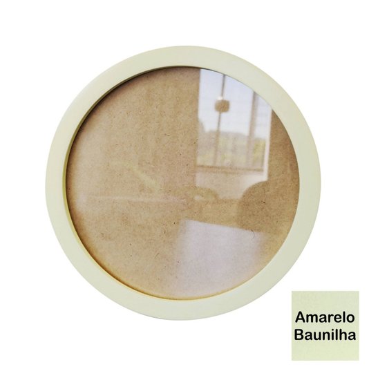 Moldura Redonda Colorida em MDF Laqueado para Quadros Decorativos com Fundo MDF e Vidro