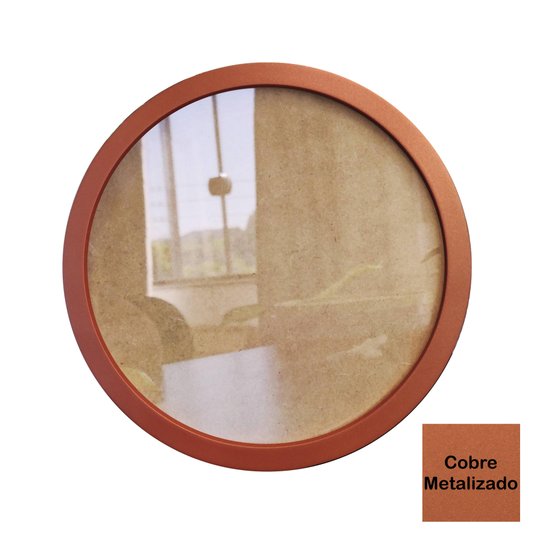 Moldura Redonda Colorida em MDF Laqueado para Quadros Decorativos com Fundo MDF e Vidro