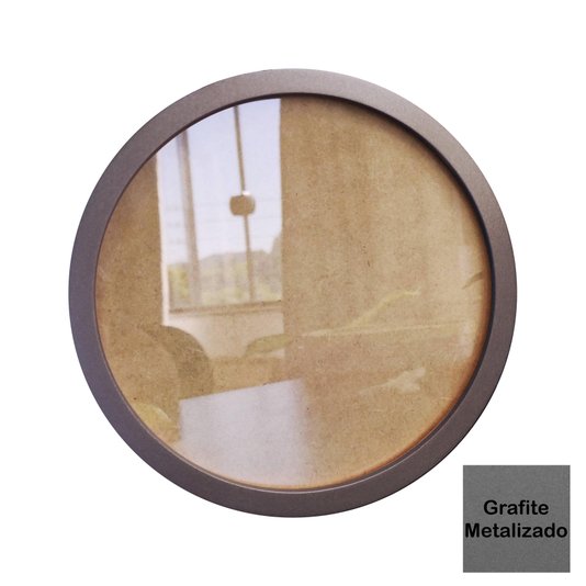 Moldura Redonda Colorida em MDF Laqueado para Quadros Decorativos com Fundo MDF e Vidro