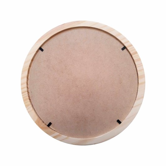 Moldura Redonda em Madeira de Pinus Natural para Quadros Decorativos com Fundo MDF