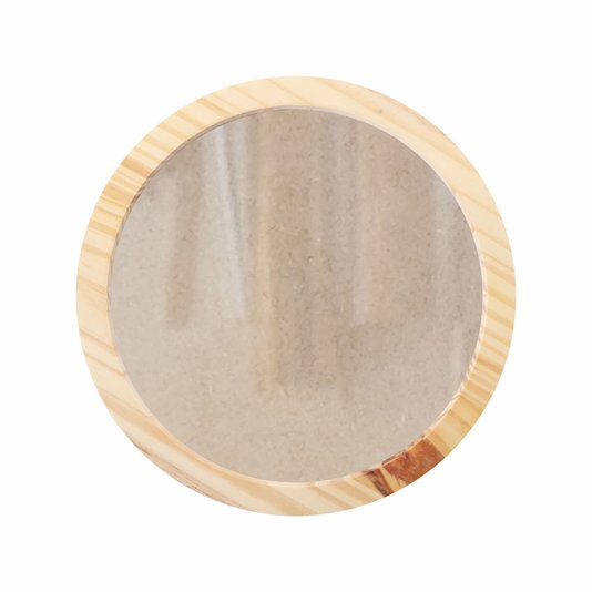 Moldura Redonda em Madeira de Pinus Natural para Quadros Decorativos com Fundo MDF e Vidro