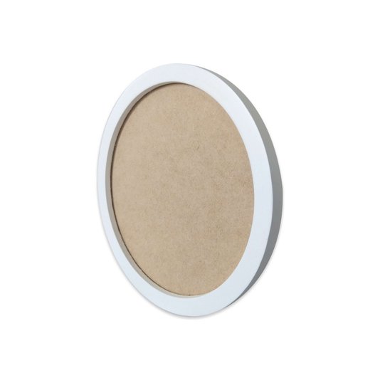 Moldura Redonda Colorida em MDF Laqueado para Quadros Decorativos com Fundo MDF