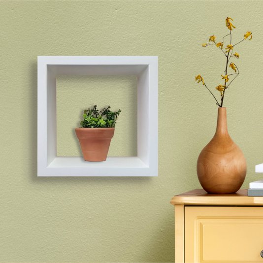 Nicho Decorativo Colorido em Mdf Laqueado para Parede - 20x20x12cm