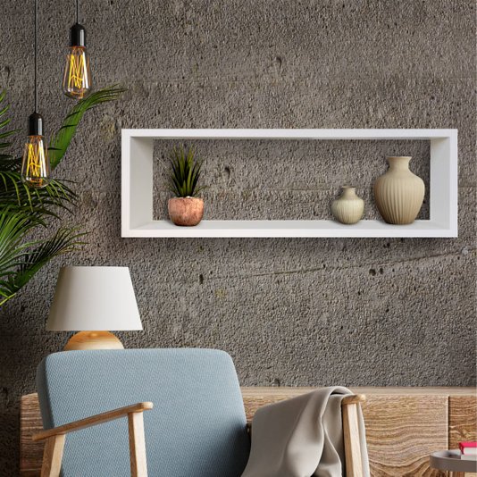 Nicho Decorativo Colorido em Mdf Laqueado para Parede - 20x60x12cm