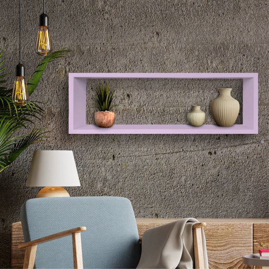 Nicho Decorativo Colorido em Mdf Laqueado para Parede - 20x60x12cm