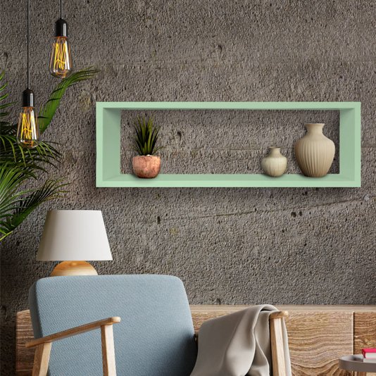 Nicho Decorativo Colorido em Mdf Laqueado para Parede - 20x60x12cm