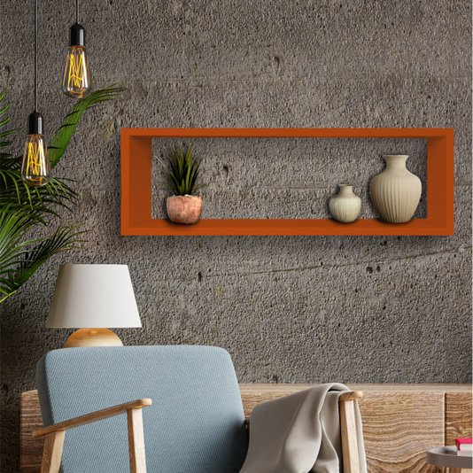 Nicho Decorativo Colorido em Mdf Laqueado para Parede - 25x60x12cm