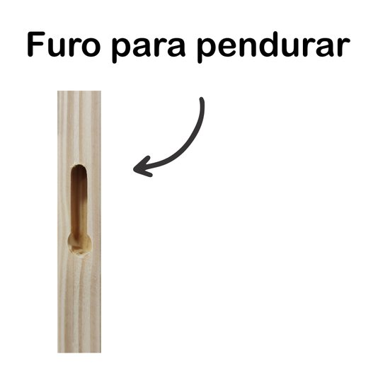 Nicho Decorativo em Madeira de Pinus 20x60x12cm