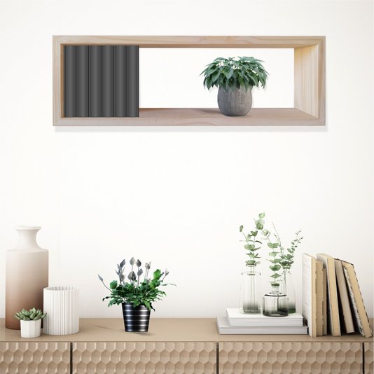 Nicho Decorativo Retangular Prateleira em Madeira de Pinus - 30x60x12cm - Farmhouse