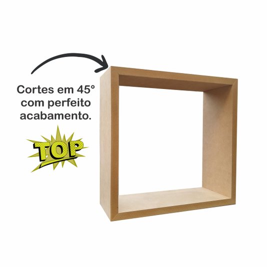 Nicho Decorativo em MDF Cru para Parede - 20x20x12cm