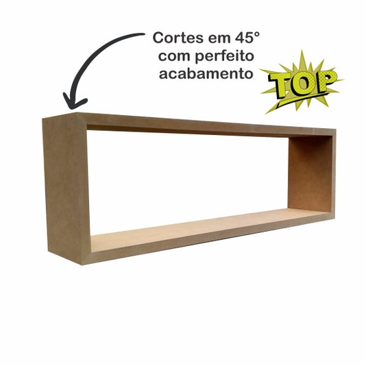 Nicho Decorativo em MDF Cru para Parede - 20x60x12cm