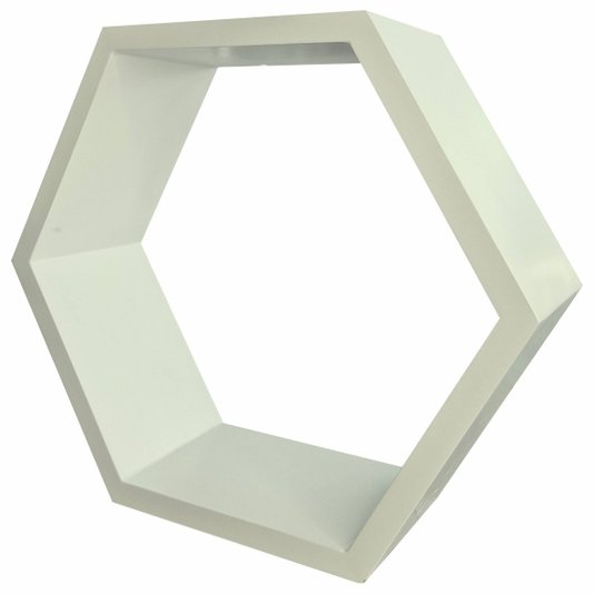 Nicho Hexágonal Colméia Colorido em Mdf Laqueado para Parede - 30x34x12cm