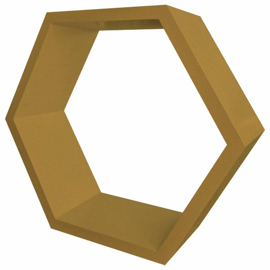 Nicho Hexágonal Colméia Colorido em Mdf Laqueado para Parede - 38x44x12cm