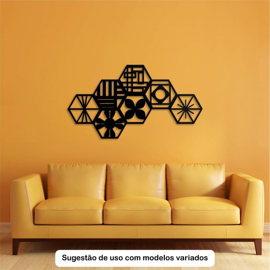 Painel Cobogó Hexagonal Vazado em Mdf 3mm Laminado - Estrela