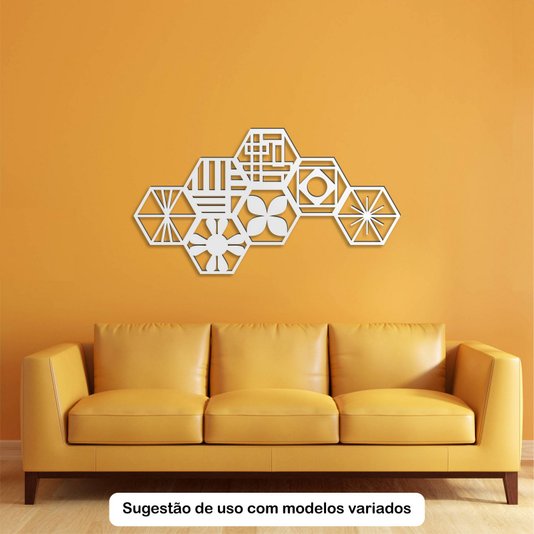 Painel Cobogó Hexagonal Vazado em Mdf 3mm Laminado - Linhas