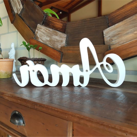 Palavra Decorativa Amor 35cm em Mdf 15mm