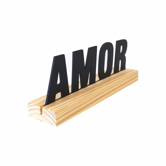 Palavra Decorativa Amor com Suporte de Madeira