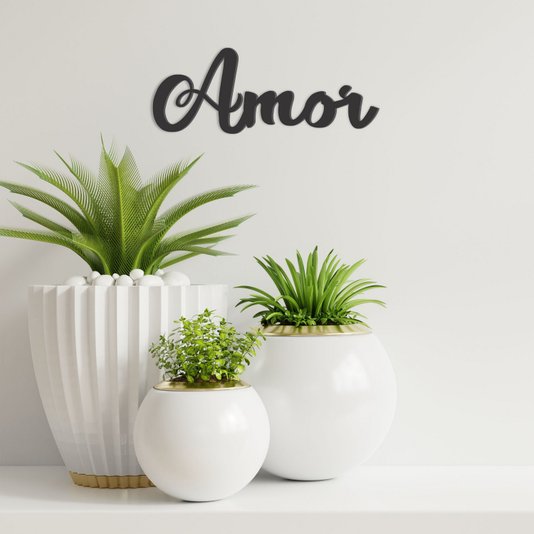 Palavra Decorativa Amor Lettering Para Parede - 6mm