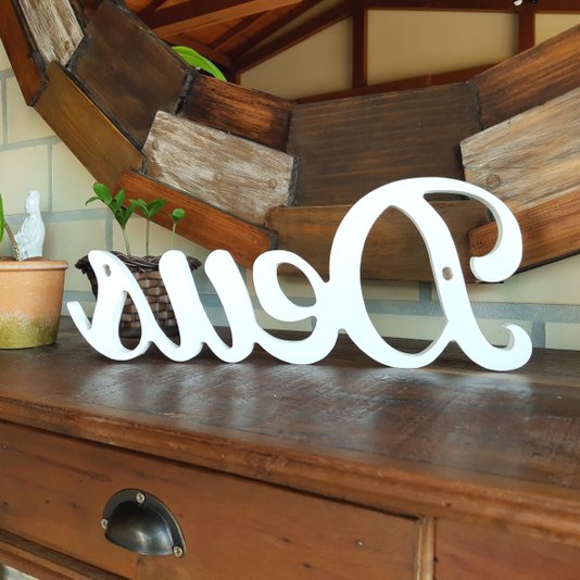 Palavra Decorativa Deus 38cm em Mdf 15mm