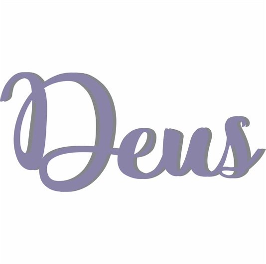 Palavra Decorativa Deus Lettering Para Parede - 6mm