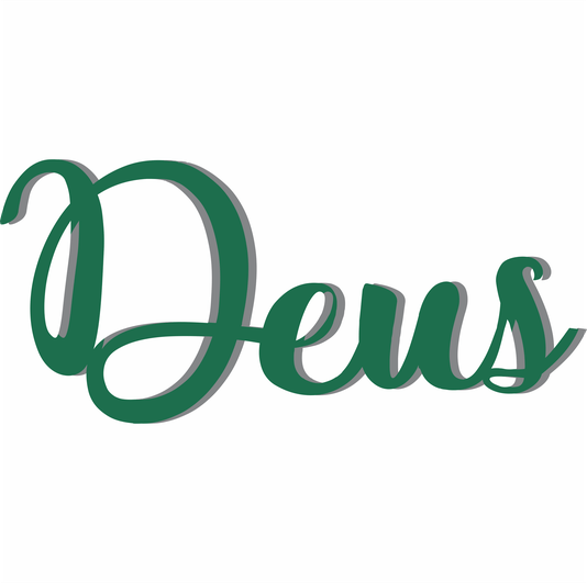 Palavra Decorativa Deus Lettering Para Parede - 6mm