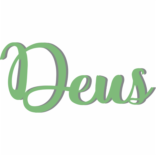 Palavra Decorativa Deus Lettering Para Parede - 6mm
